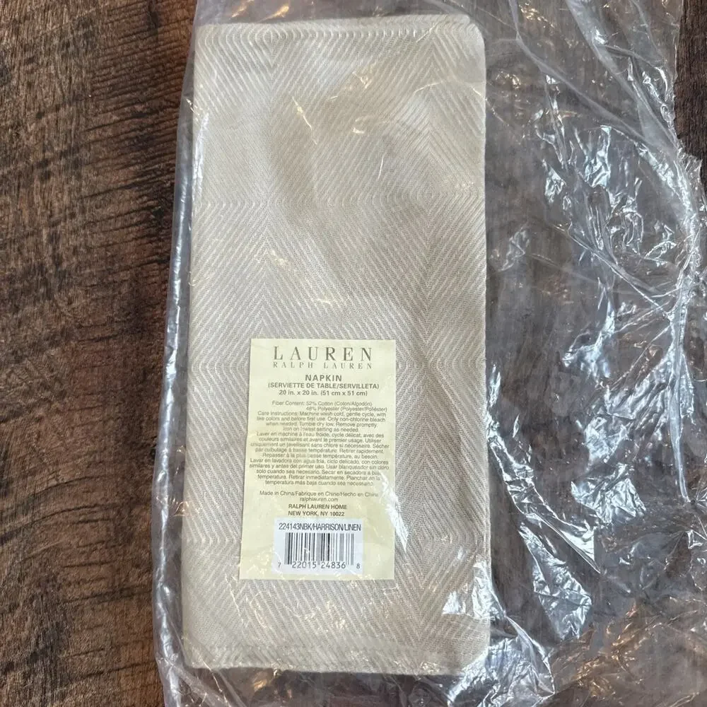 Ralph Lauren Harrison Table Linen Napkin Retired Color Taupe 20